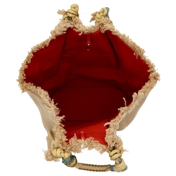 Christian Louboutin By My Side Large Jute CL Tote Natural New - Picture 5 of 6